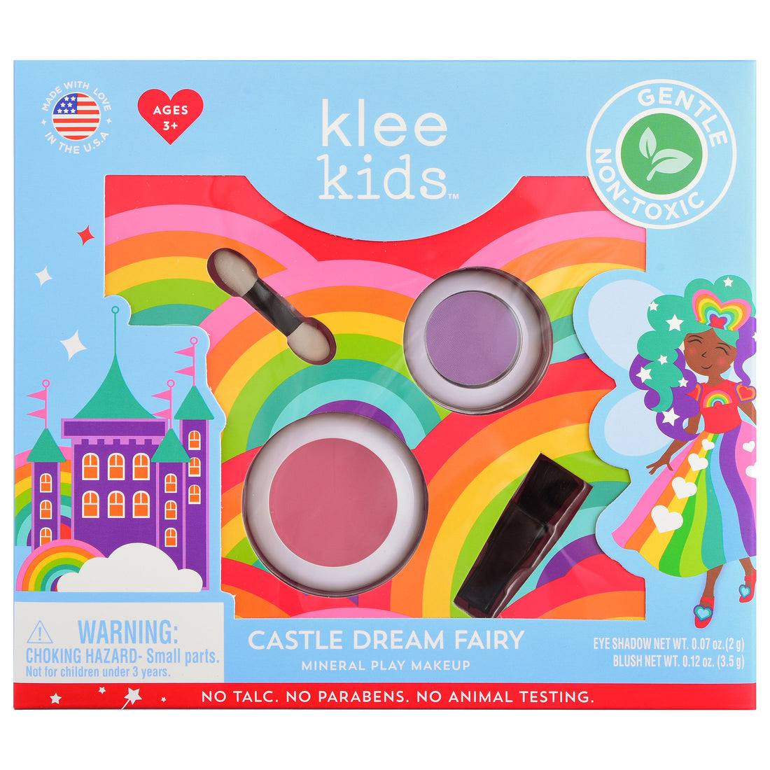 Klee Kids Pressed Eyeshadow &amp; Blush 2PC Set (Castle Dream Fairy) 天然礦物眼影胭脂2件組合 (城堡精靈)