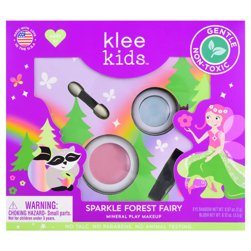 Klee Kids Pressed Eyeshadow &amp; Blush Set 2PC (Sparkle Forest Fairy) 天然礦物眼影胭脂2件組合 (森林精靈)