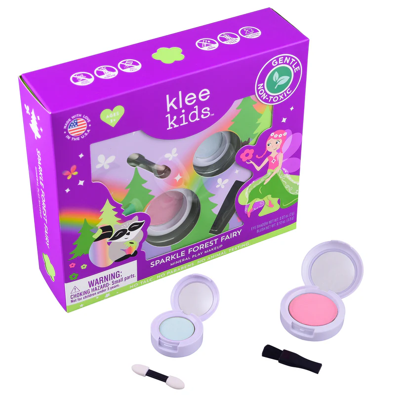 Klee Kids Pressed Eyeshadow &amp; Blush Set 2PC (Sparkle Forest Fairy) 天然礦物眼影胭脂2件組合 (森林精靈)