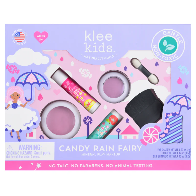 Klee Kids Pressed Powder 4PC Kit (Candy Rain Fairy) 天然礦物彩妝4件組合 (糖衣精靈)