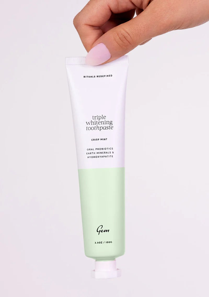 GEM Triple Whitening Toothpaste (Crisp Mint) 三重潔白益生菌牙膏 (清新薄荷味) 100g